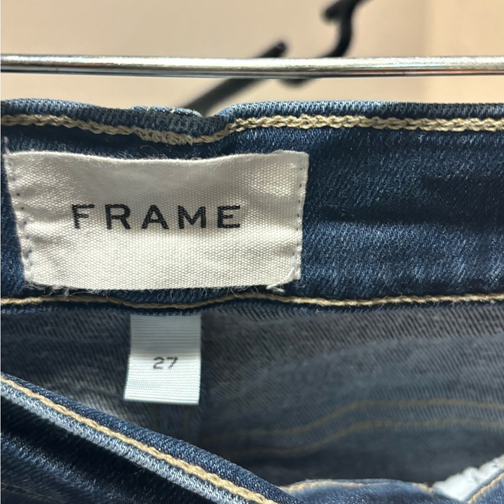 Frame Le straight cropped straight leg distressed jeans size 27 - Picture 5 of 8